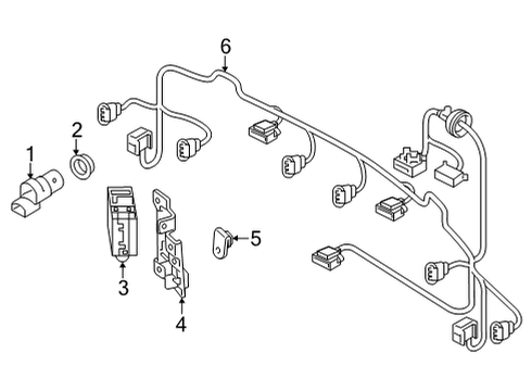 2025 Audi Q5 Electrical Components - Rear Bumper Diagram