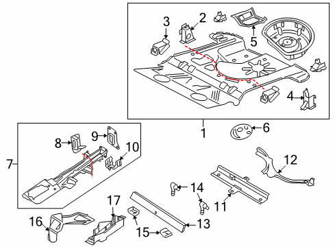 2011 Audi TT Quattro Rear Floor & Rails