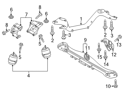 2012 Audi Q7 Engine & Trans Mounting Diagram 2