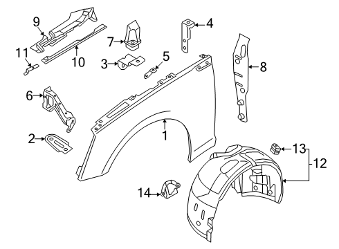 2018 Audi RS5 Fender & Components Diagram