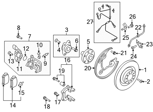 2013 Audi S5 Brake Components Diagram 3