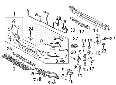 2013 Audi A4 Bumper & Components - Front Diagram 2