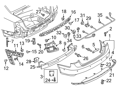 2015 Audi A6 Bumper & Components - Rear Diagram 2