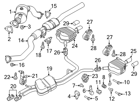 2017 Audi A8 Quattro Exhaust Components Diagram
