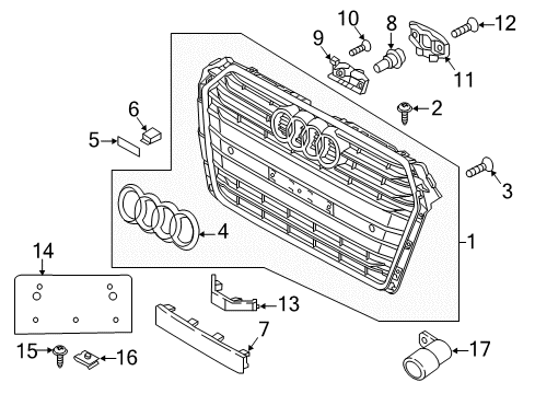2017 Audi A4 Grille & Components Diagram
