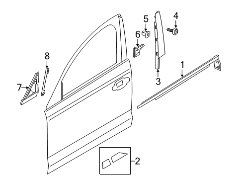 2017 Audi S6 Exterior Trim - Front Door Diagram
