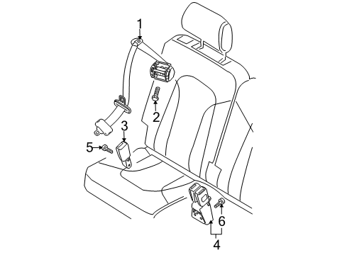 2010 Audi Q7 Seat Belt - Body Diagram 4