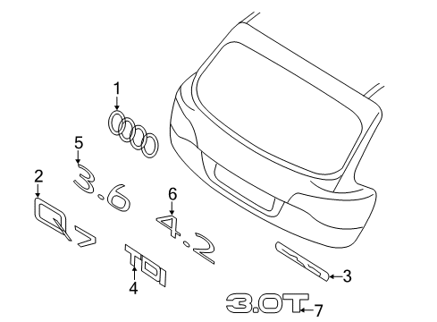 2010 Audi Q7 Emblem Diagram for 4L0-853-742-2ZZ