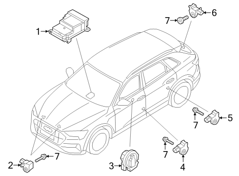 2024 Audi SQ8 e-tron Sportback Air Bag Components