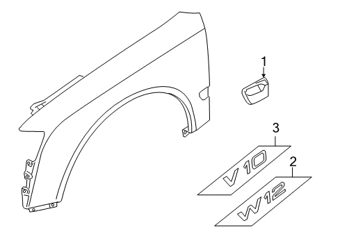 2007 Audi S8 Exterior Trim - Fender Diagram
