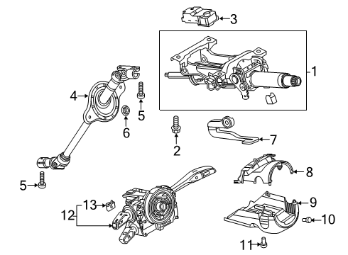2020 Audi S5 Sportback Steering Column Assembly Diagram 2