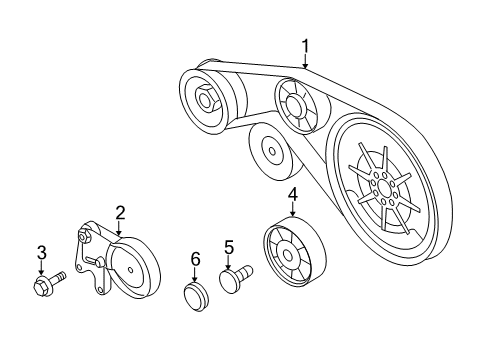 2014 Audi R8 Tensioner Bolt Diagram for N-910-575-01