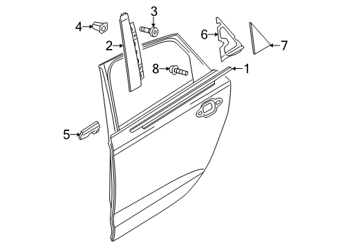 2017 Audi S6 Exterior Trim - Rear Door Diagram