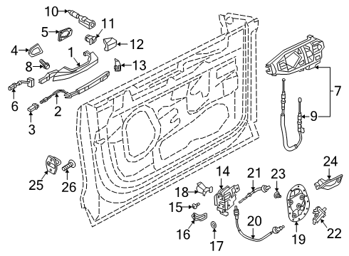 2023 Audi RS Q8 Front Door - Lock & Hardware Diagram