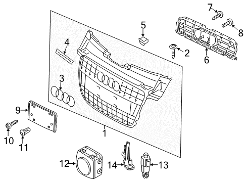 2013 Audi A4 Grille & Components Diagram 2