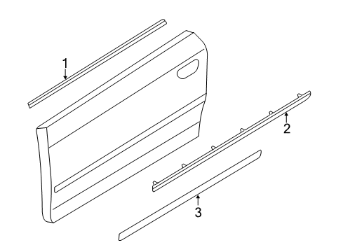 2011 Audi A3 Quattro Exterior Trim - Front Door Diagram