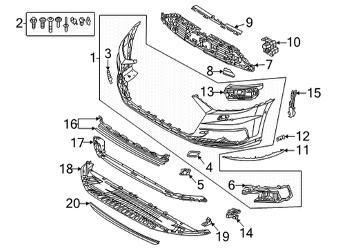 2020 Audi A8 Quattro Bumper & Components - Front Diagram 4