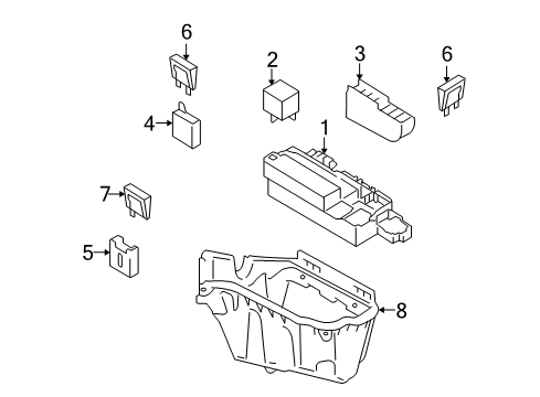 2013 Audi RS5 Relay & Fuse Plate Diagram for 8K1-937-503