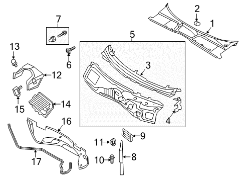 2017 Audi A4 Cowl Diagram