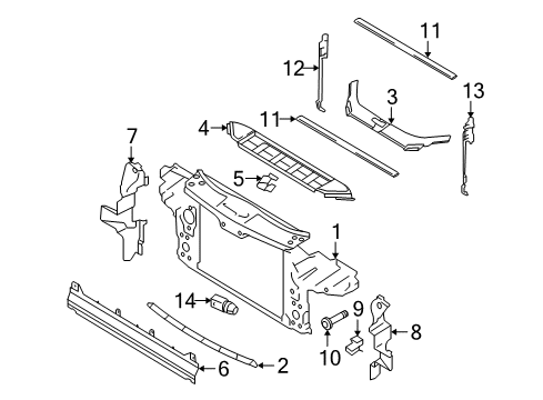 2008 Audi Q7 Radiator Support Diagram for 4L0-805-594-A