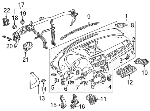 2018 Audi Q3 Quattro Defroster Grille Diagram for 8U0-819-635-6PS