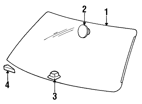 1998 Audi A6 Quattro Glass - Windshield Diagram