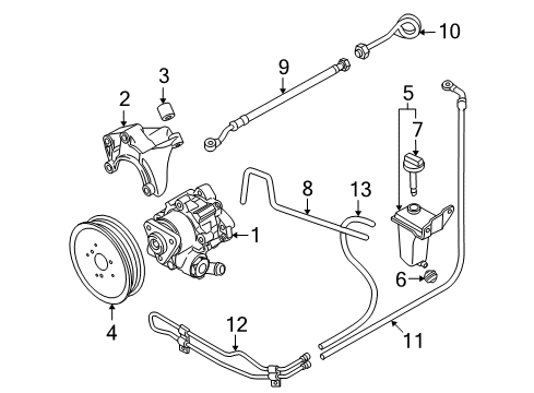 2007 Audi A4 Quattro P/S Pump & Hoses Diagram 4