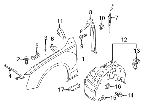 2009 Audi A4 Fender & Components Diagram