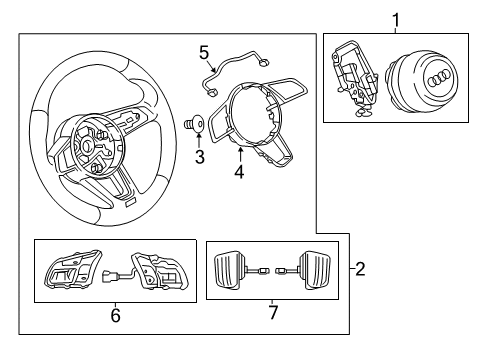 2020 Audi S4 Steering Wheel & Trim Diagram 2
