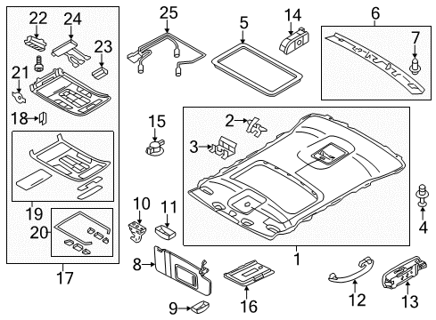2017 Audi A8 Quattro Trim Assembly Diagram for 4H0-998-133-A-6PS