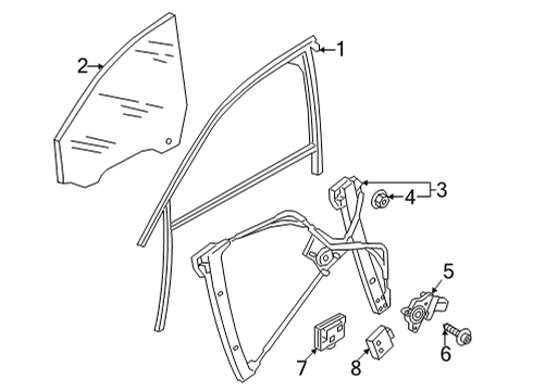 2024 Audi A6 allroad Glass - Door Diagram
