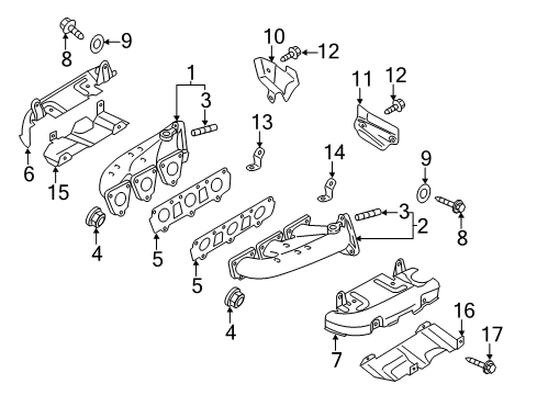 2012 Audi S5 Exhaust Manifold Diagram for 06E-253-031-AB