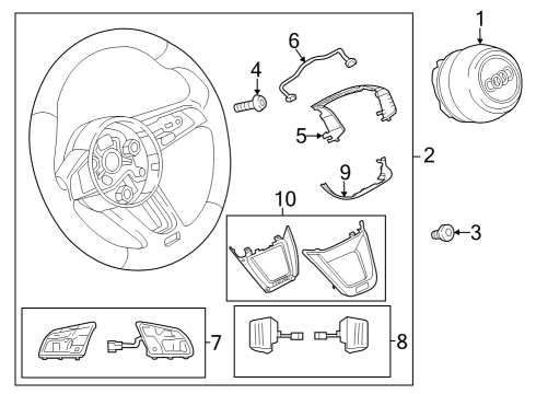 2021 Audi RS5 Sportback Steering Wheel & Trim Diagram 2