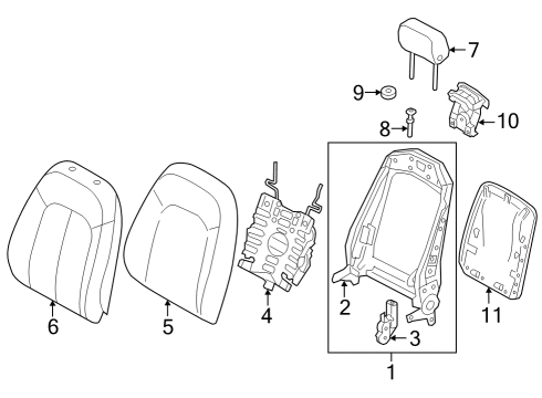 2024 Audi Q8 e-tron Front Seat Components Diagram 7