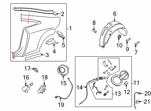 2011 Audi TT Quattro Quarter Panel & Components Diagram 2