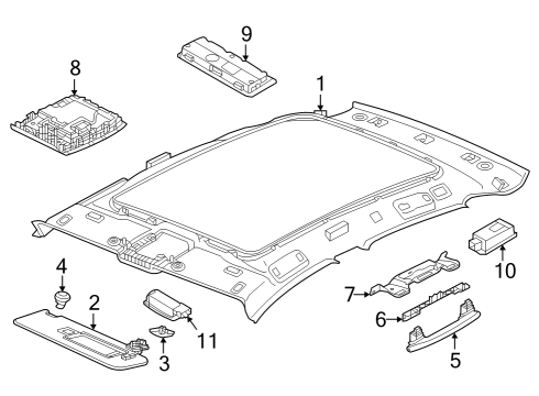 2022 Audi Q4 e-tron Interior Trim - Roof Diagram