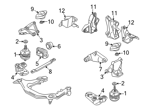 2003 Audi A4 Engine & Trans Mounting Diagram 8