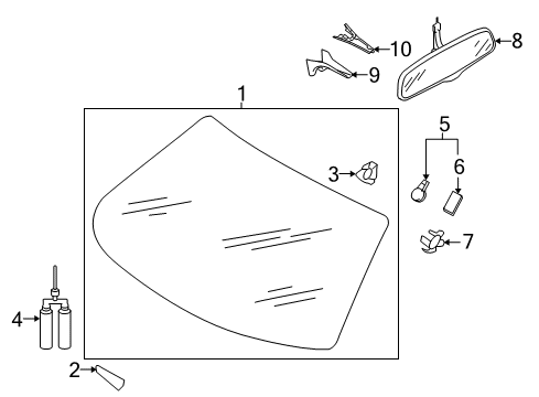 2014 Audi R8 Glass - Windshield Diagram