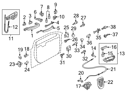 2016 Audi allroad Front Door - Lock & Hardware Diagram