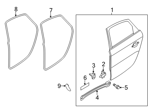 2009 Audi A4 Door & Components Diagram
