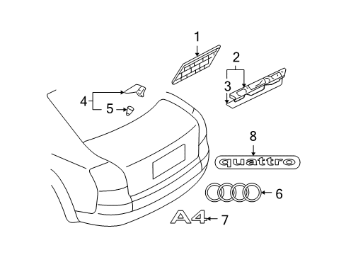 2006 Audi A4 Exterior Trim - Trunk Diagram