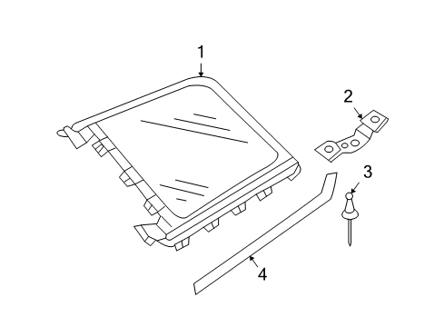 2005 Audi A4 Quattro Glass & Hardware - Quarter Panel Diagram 2