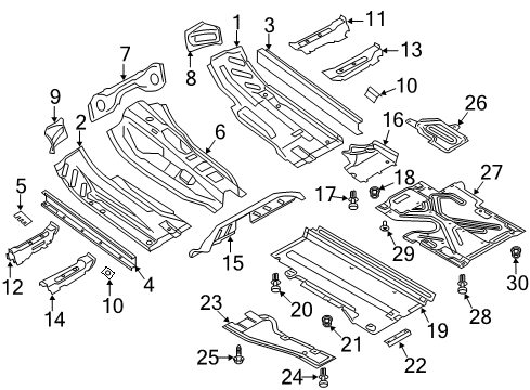 2010 Audi A4 Quattro Floor & Rails Diagram 2