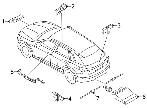 2020 Audi e-tron Sportback Keyless Entry Components Diagram