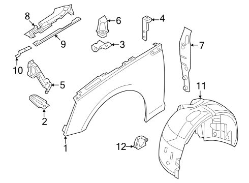 2023 Audi RS5 Sportback Fender & Components Diagram