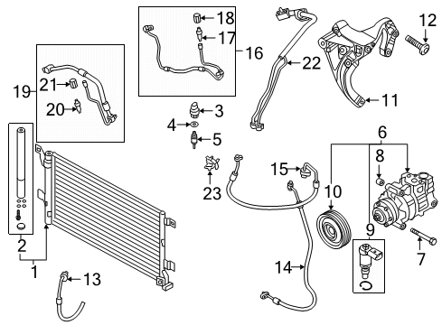 2025 Audi S5 Sportback A/C Condenser, Compressor & Lines Diagram