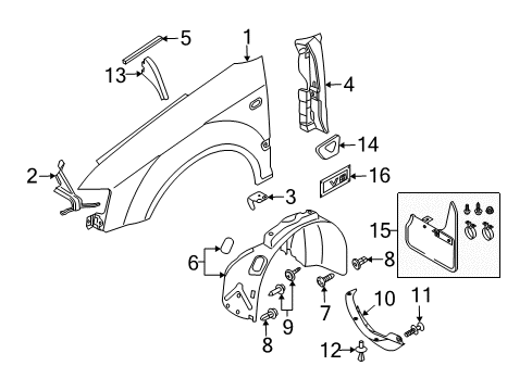 2007 Audi S4 Exterior Trim - Fender Diagram