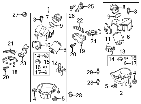 2011 Audi A8 Quattro Filter Diagram for 4H0-133-843-A