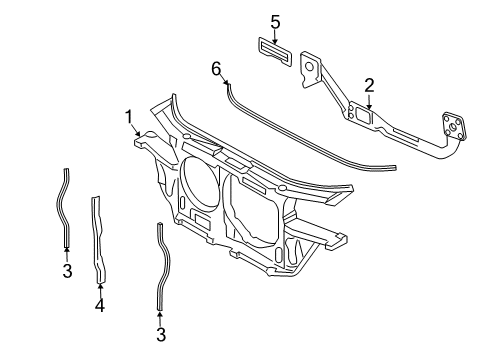 2000 Audi A6 Radiator Support Diagram for 4B0-805-588-G