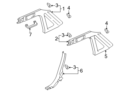1998 Audi A6 Interior Trim - Quarter Panels